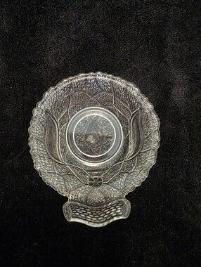 EAPG Campbell Jones & Co Rustic Handled Small Berry Bowl 1880 Lotus